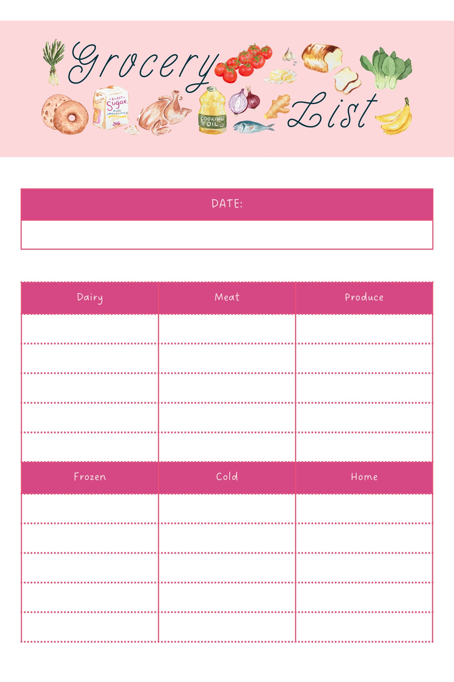 Whimsical Cottagecore Grocery List | Printable Digital Download