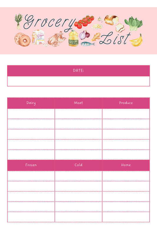 Whimsical Cottagecore Grocery List | Printable Digital Download